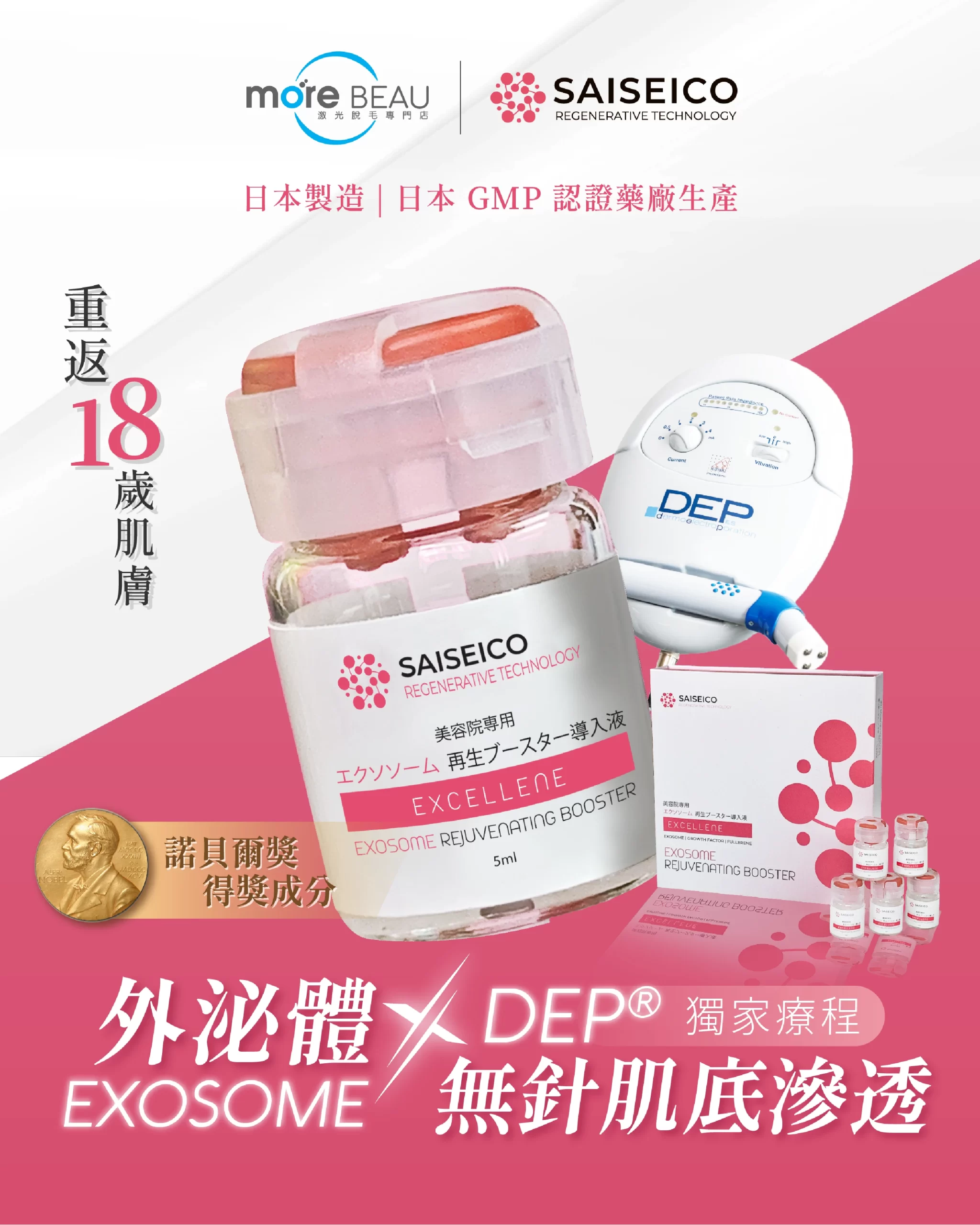 Exosome外泌體細胞再生療程 X DEP® 無針肌底滲透