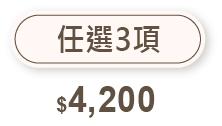 任選3項 $4200